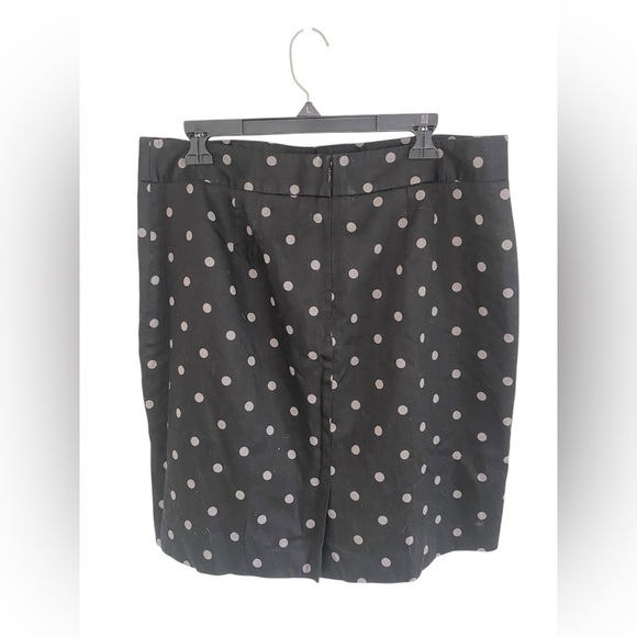 LOFT Black Silver Polka Dot A-Line Skirt - Picture 6 of 7